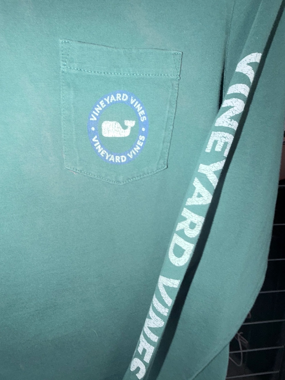 Vineyard Vines Men's Long Sleeve Pocket Tee - Teal - Picture 3 of 5